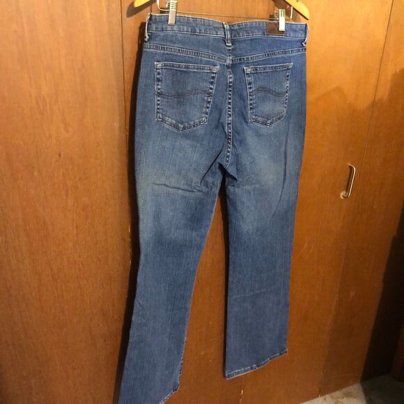 90s Vintage Lee Classic Denim Wash Bootcut Jeans size 14 - Picture 3 of 6
